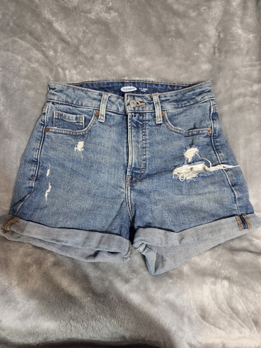 Old Navy Women's Blue Distressed Denim Shorts